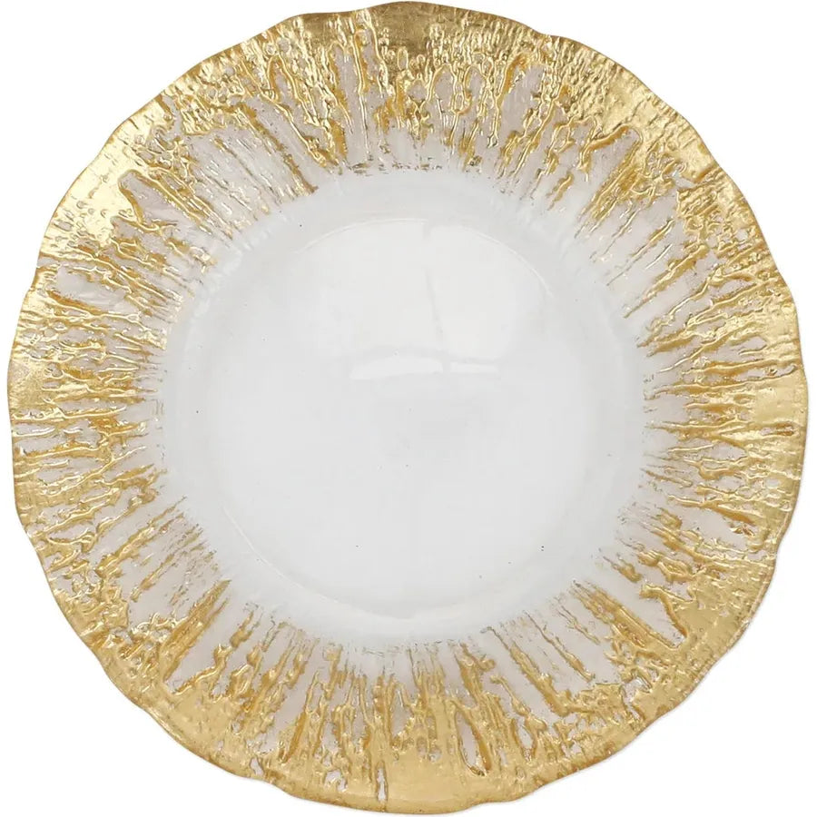 Glass Gold Salad Plate