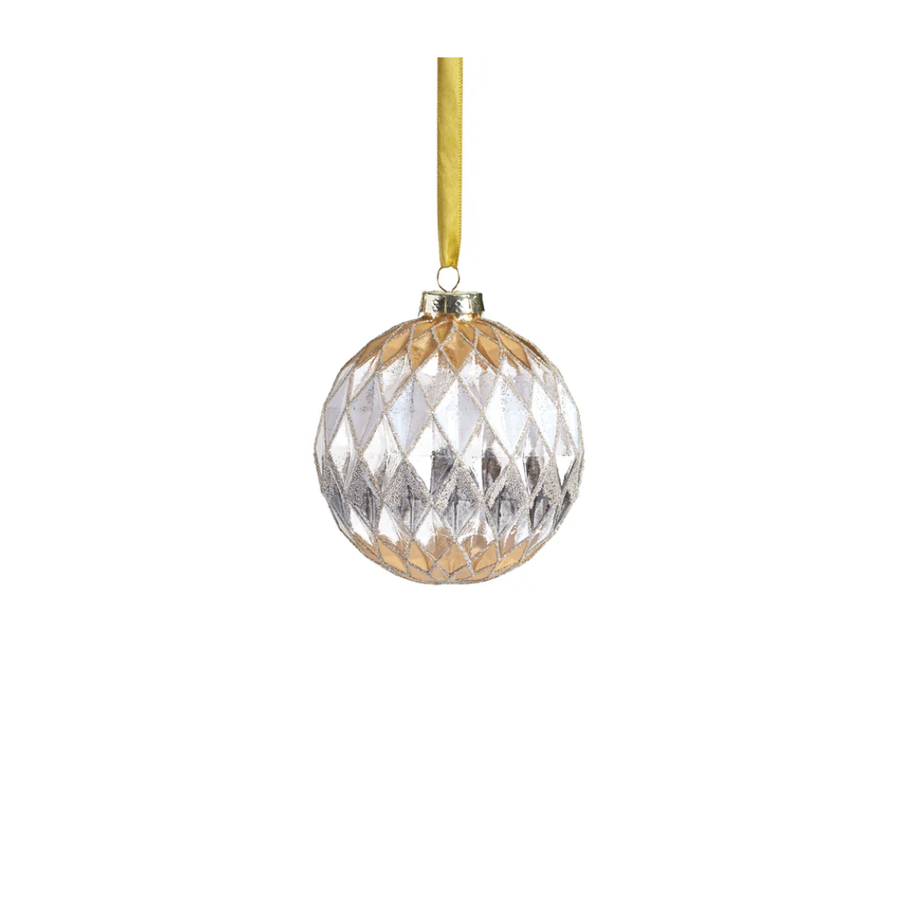 Celestial Harlequin Gold and Silver Ornament 4"
