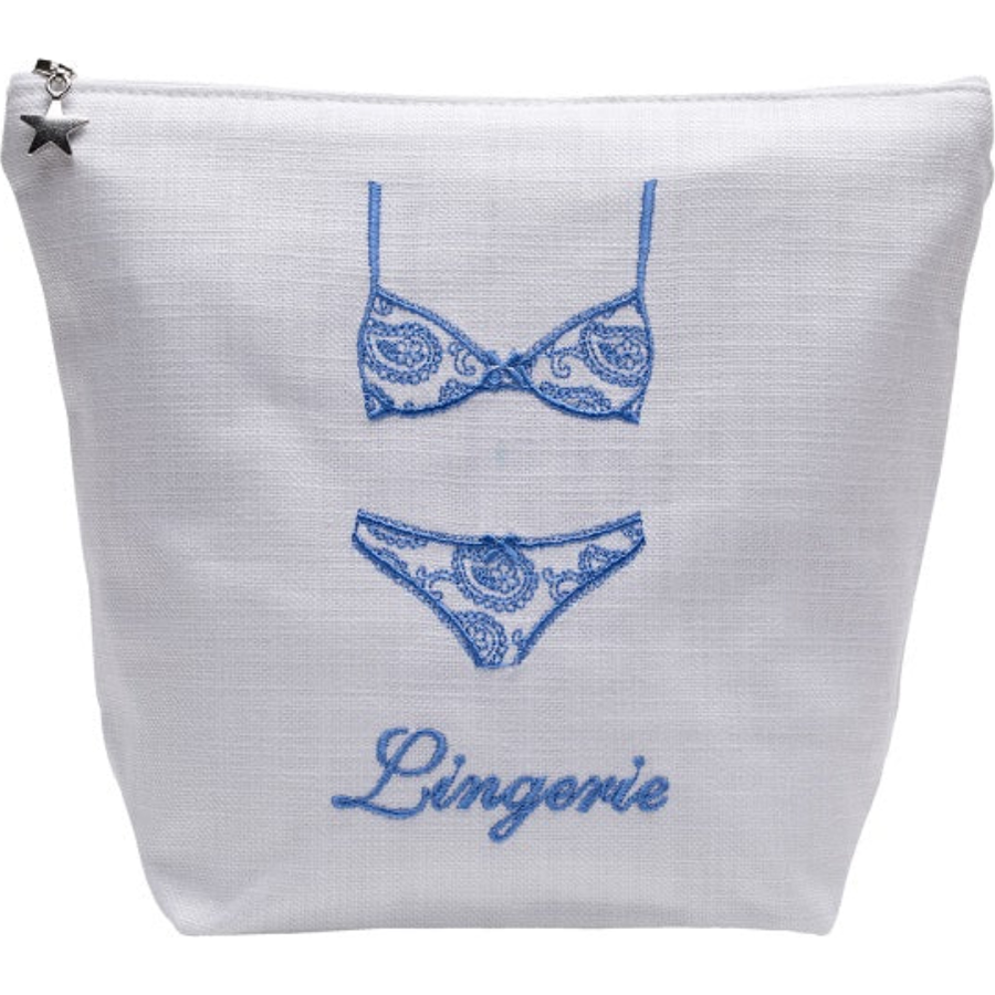 Lingerie Bag w/ Zipper Blue