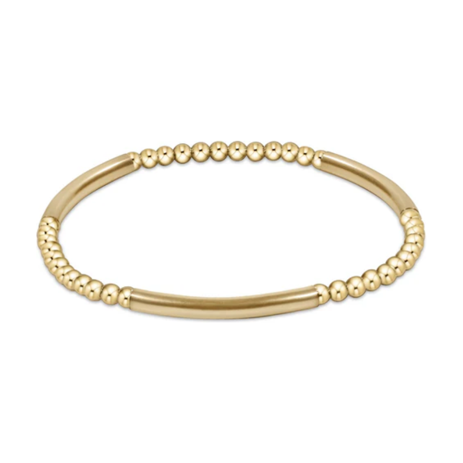 Bliss Bar Gold Pattern 3mm Bead Bracelet