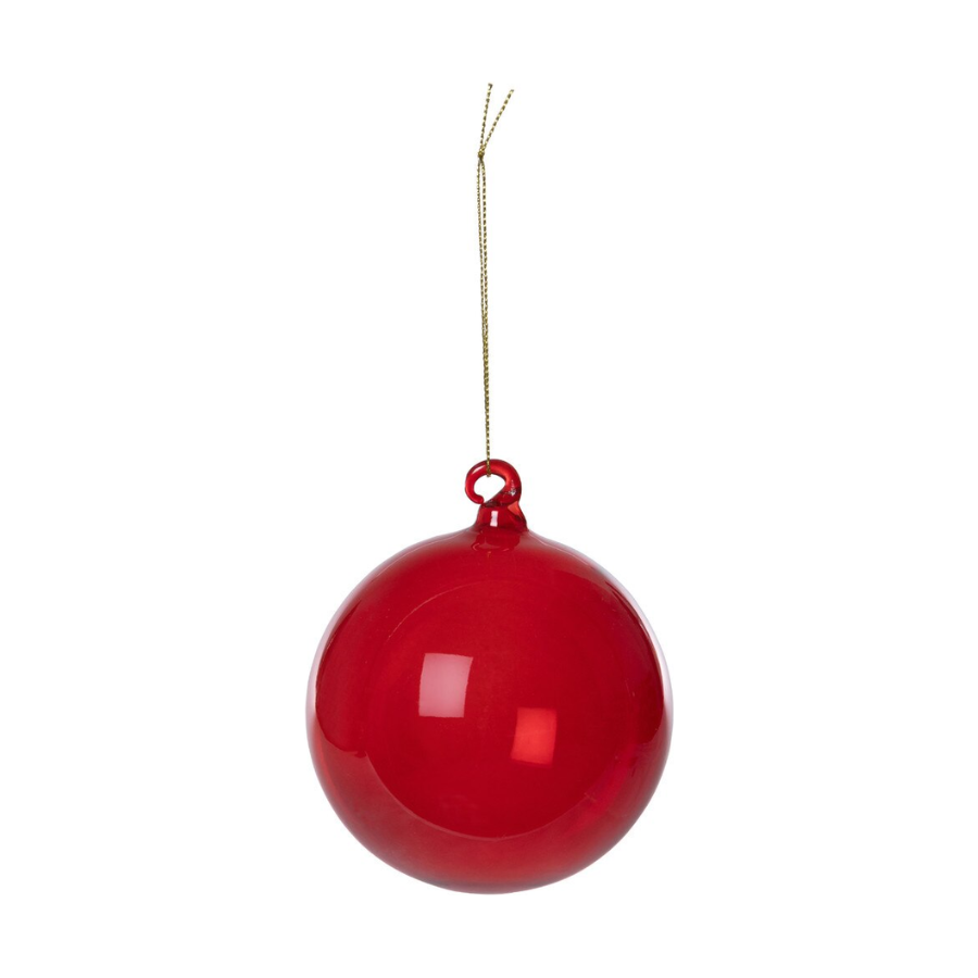 Gossamer Red Glass Ball Ornament