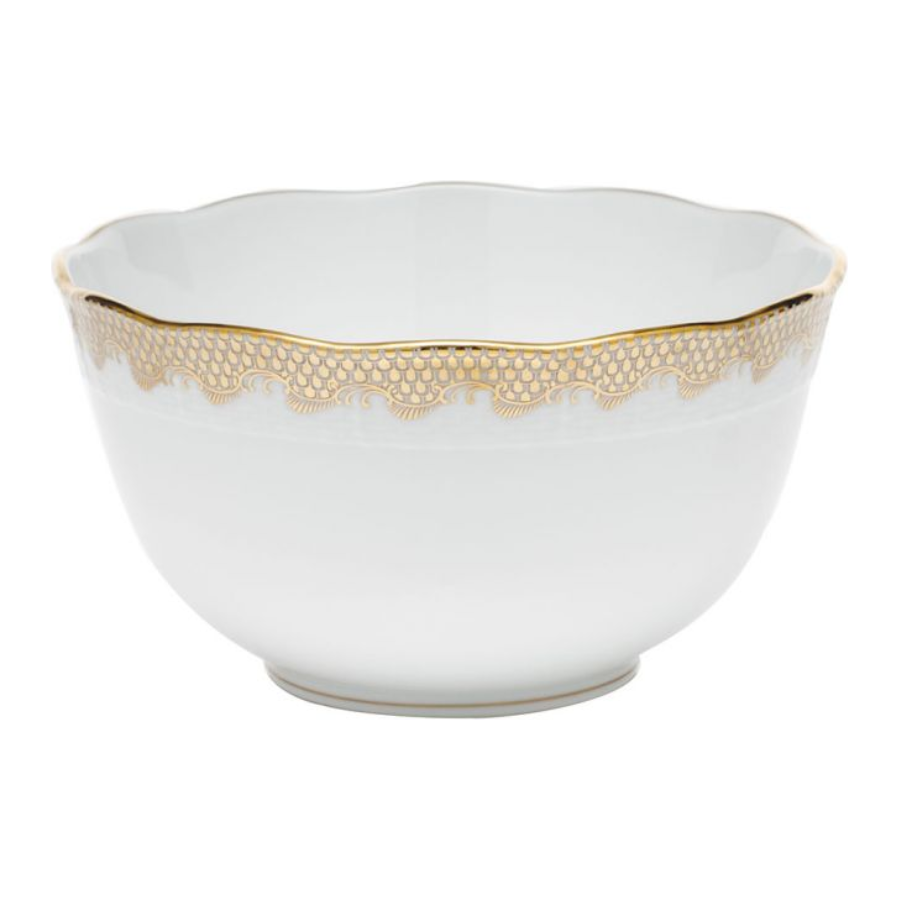 Fish Scale Gold Round Bowl