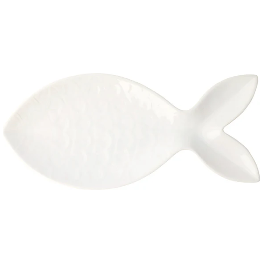 Santorini Large White Figural Fish Platter