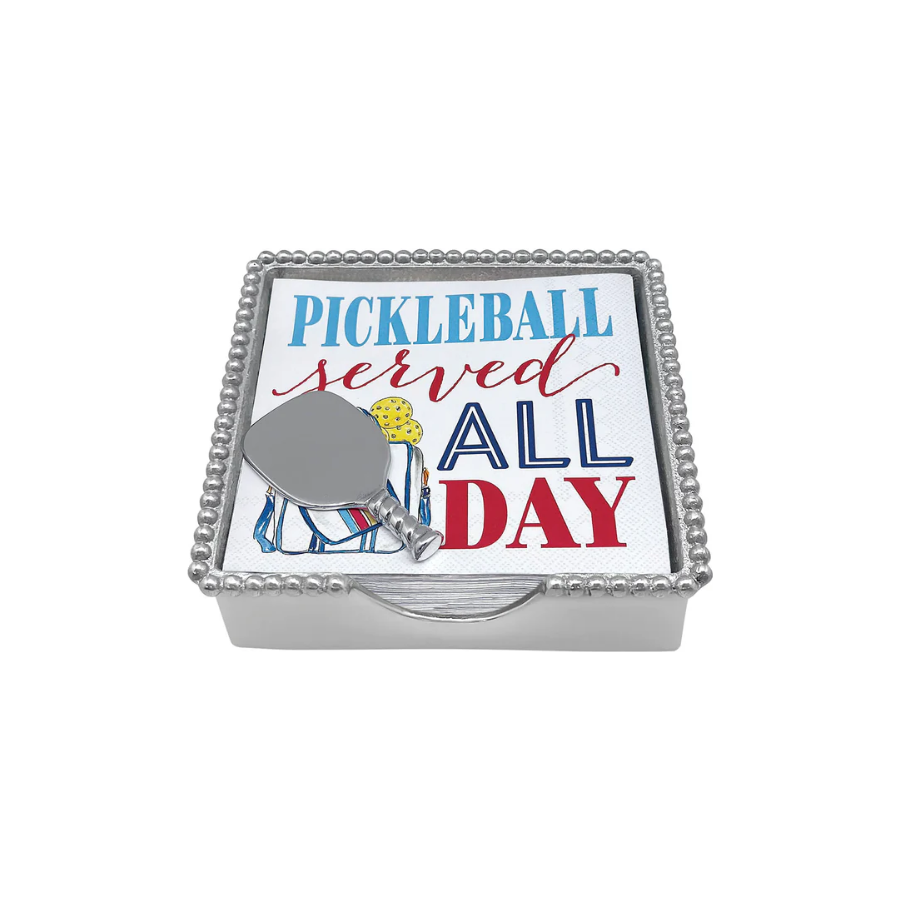 Pickle Ball Beaded Napkin Box Set