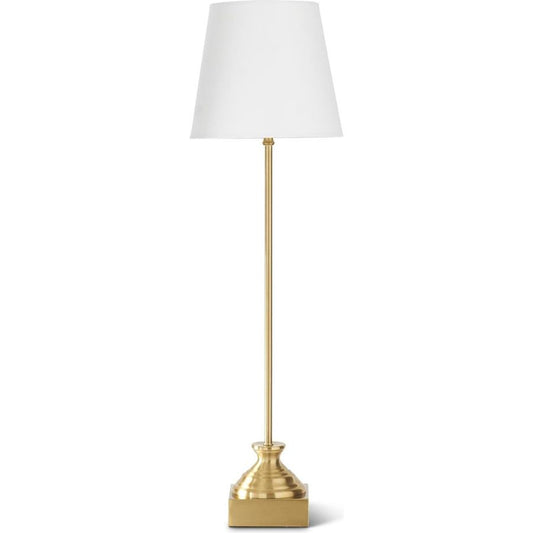 28.75" Antique Brass Buffet Lamp w/Shade