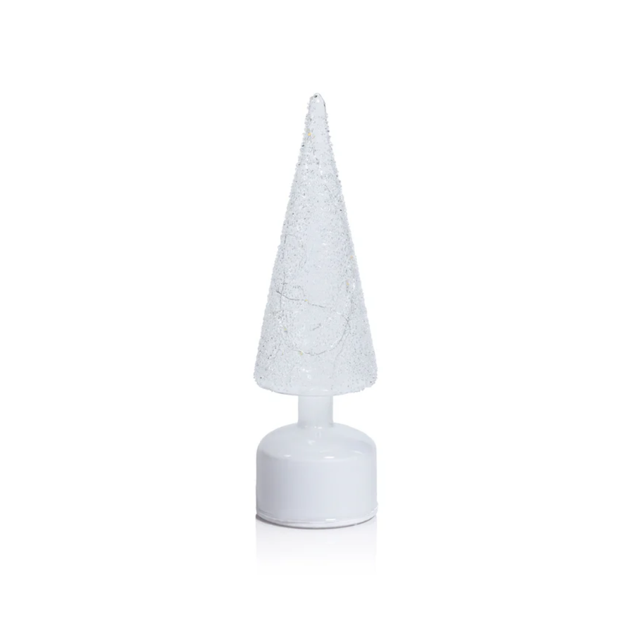 LED Rotating Tree White Sugar Bead Small
