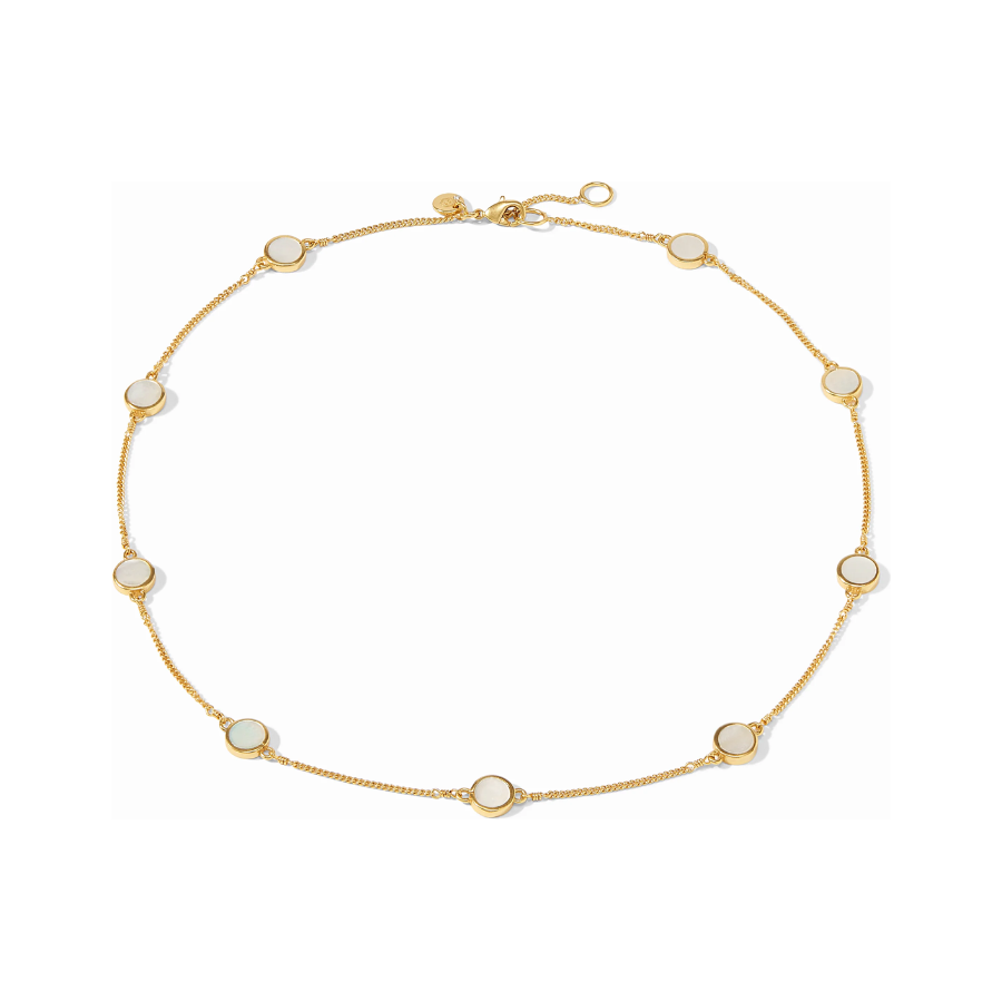 Valencia Delicate Station Necklace Mother of Pearl