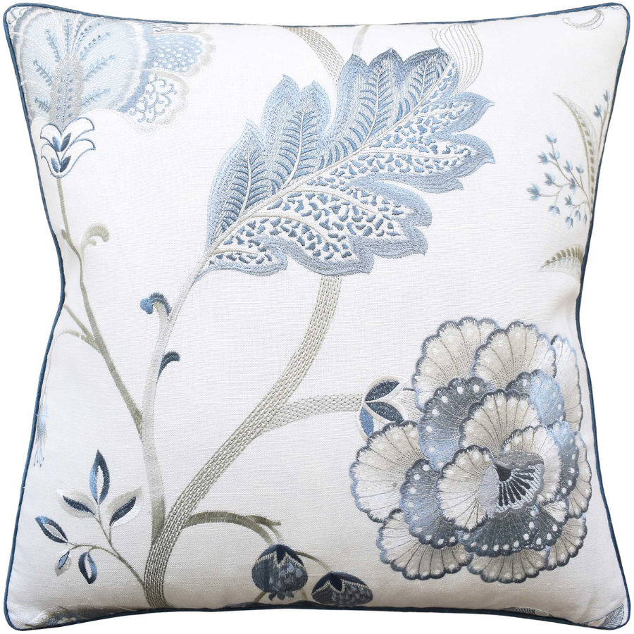 Aston Embroidery Frost Pillow 22"x22"
