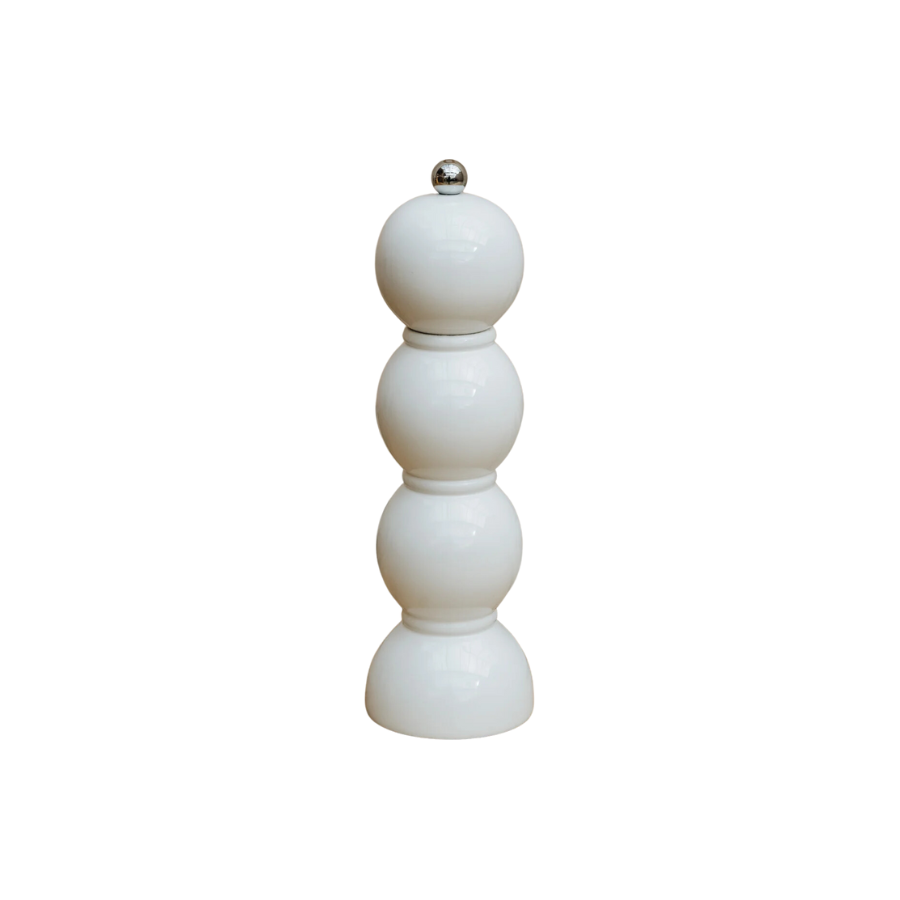 White Bobbin Salt or Pepper Mill