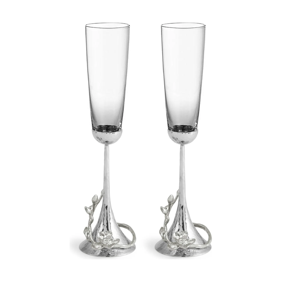 White Orchid Toasting Flute Set/2