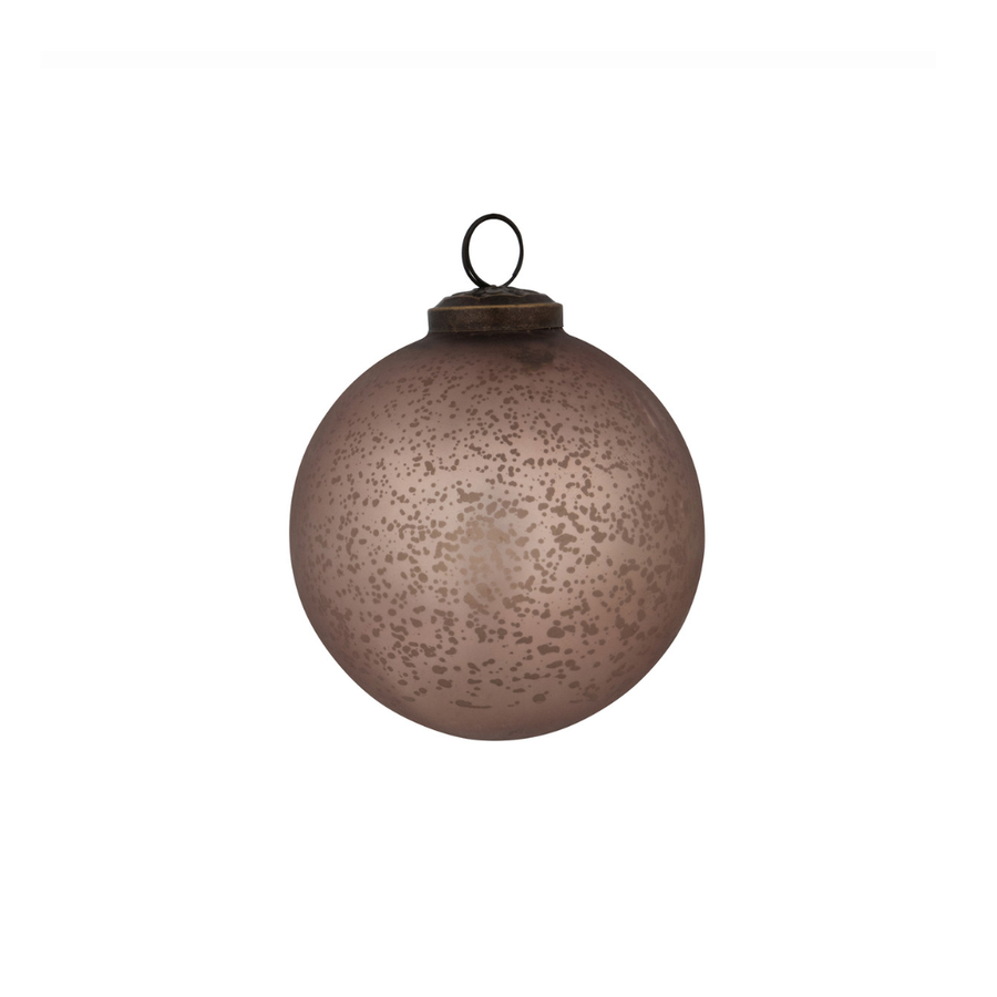Matte Champagne Glass Ball Ornament 4"
