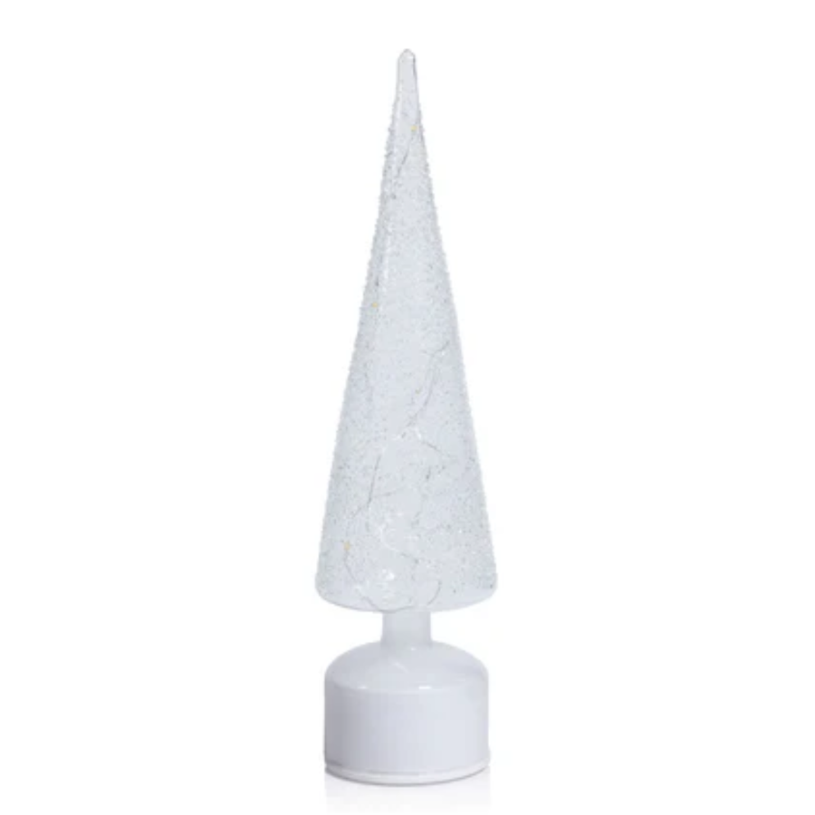 LED Rotating Tree White Sugar Bead Large