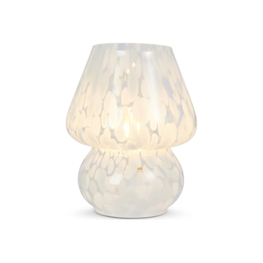 7.5" Lighted Blue Glass Lamp