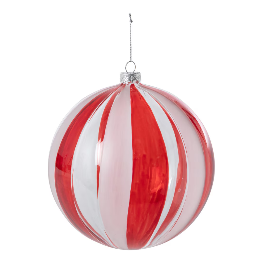 Peppermint Stripe Glass Ball Ornament