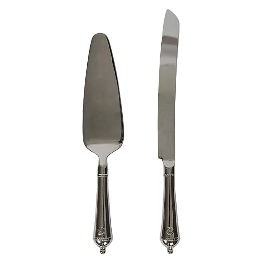 Berry & Thread Cake Knife and Server 2pc/Set Polished