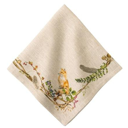 Forest Walk Cafe Au Lait Napkin w/Animals