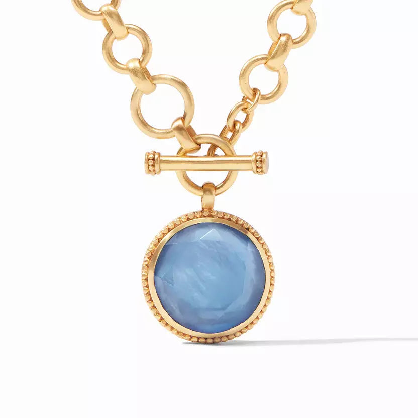 Flora Statement Necklace Chalcedony Blue