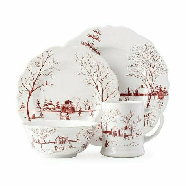 Country Estate Winter Frolic Ruby Dinner Plate Christmas Eve main image 0