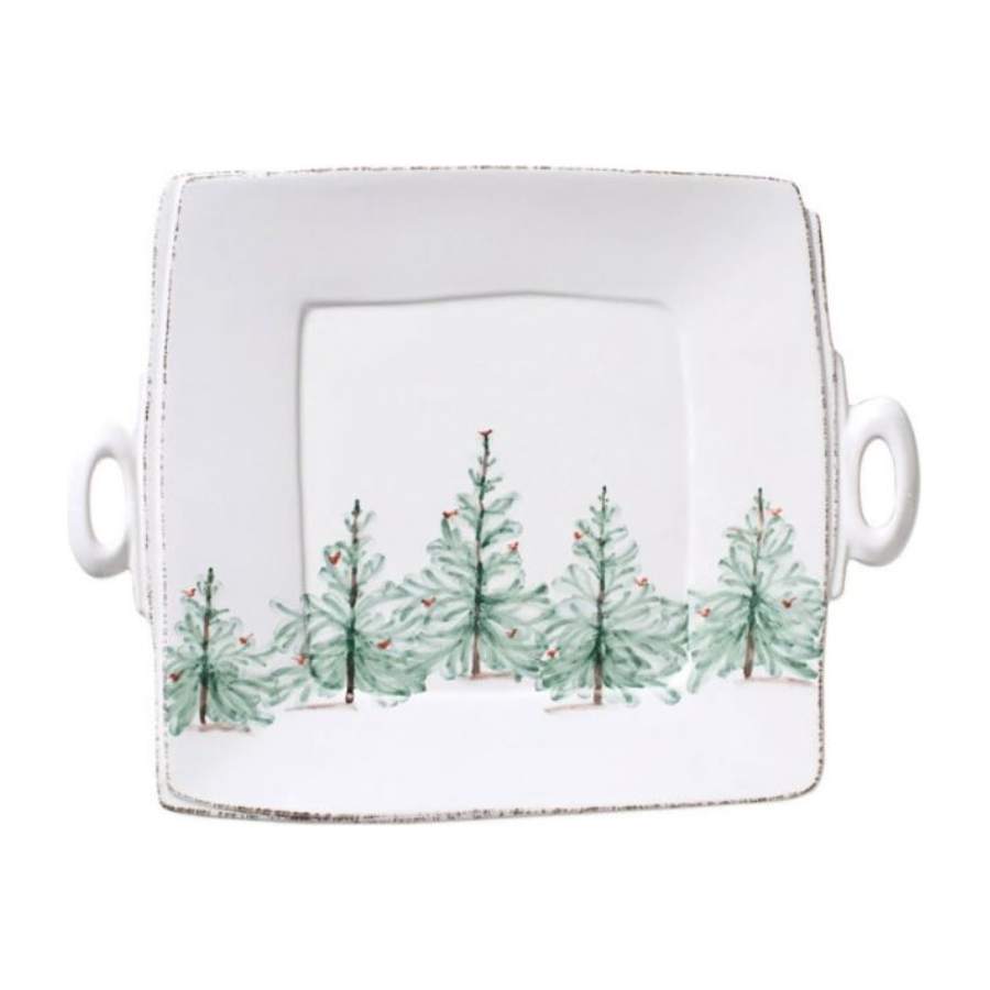 Lastra Holiday Square Platter w/Handles