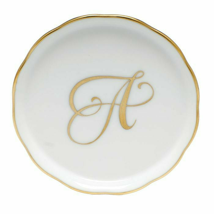 Porcelain Monogram Coaster Gold