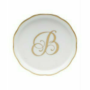 Porcelain Monogram Coaster Gold