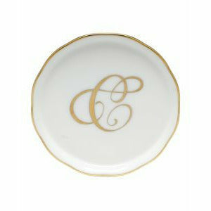 Porcelain Monogram Coaster Gold