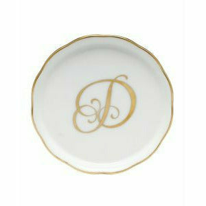 Porcelain Monogram Coaster Gold