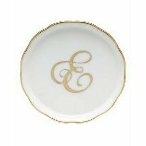 Porcelain Monogram Coaster Gold