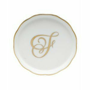 Porcelain Monogram Coaster Gold