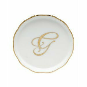 Porcelain Monogram Coaster Gold