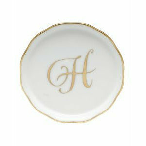 Porcelain Monogram Coaster Gold