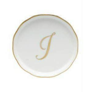 Porcelain Monogram Coaster Gold