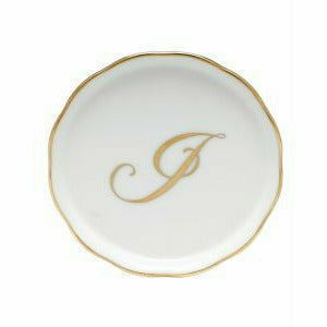 Porcelain Monogram Coaster Gold