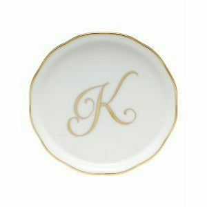 Porcelain Monogram Coaster Gold