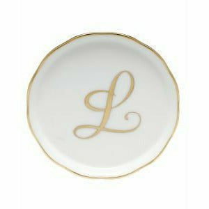 Porcelain Monogram Coaster Gold