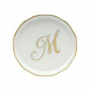 Porcelain Monogram Coaster Gold