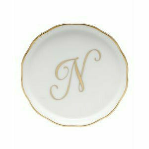 Porcelain Monogram Coaster Gold