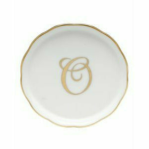 Porcelain Monogram Coaster Gold