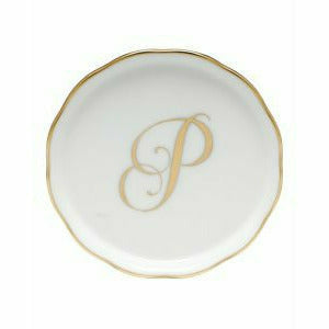 Porcelain Monogram Coaster Gold