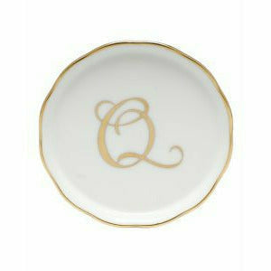 Porcelain Monogram Coaster Gold