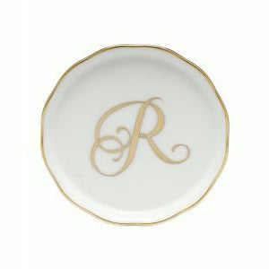 Porcelain Monogram Coaster Gold