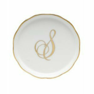 Porcelain Monogram Coaster Gold