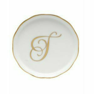 Porcelain Monogram Coaster Gold