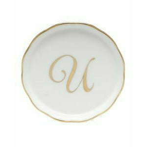 Porcelain Monogram Coaster Gold