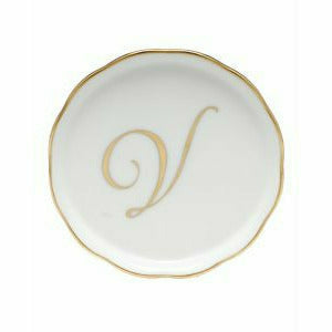 Porcelain Monogram Coaster Gold