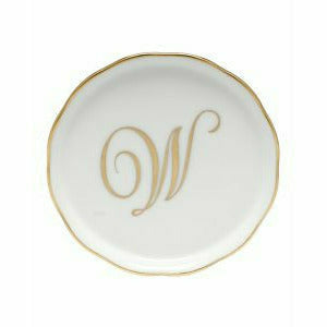 Porcelain Monogram Coaster Gold