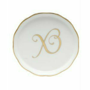 Porcelain Monogram Coaster Gold