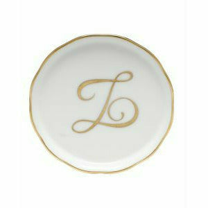 Porcelain Monogram Coaster Gold