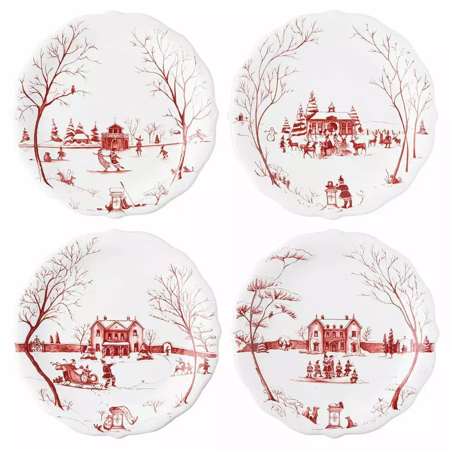 Country Estate Winter Frolic Ruby Dinner Collection