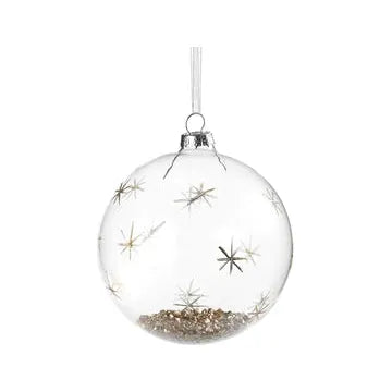 Clear Ball Ornament w/Gold Deco